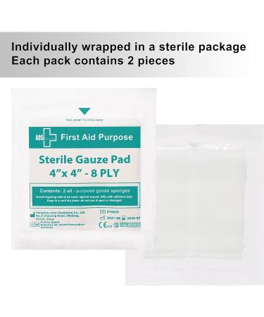 Sterile Gauze Pads 4x4 - Individually Wrapped Medical Gauze for Wound Care (50 Packs, 100 Pieces) - 10x10 cm Cleaning & Cushioning Minor Wounds, Cuts, Burns - Buy Online on GoSupps.com