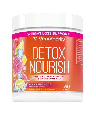 Detox Nourish Detox Cleanse Weight Loss Powder: Natural Digestive Enzyme Supplement with Apple Cider Vinegar to Support Healthy Weight Loss for Women and Men and Bloating Relief Pink Lemonade 50 SRV 50.0 Servings (Pack...