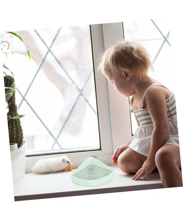 VILLFUL Small Pet Ceramic Toilet Indoor Bunny Potty Tray Bunny Pet Toilet Bunny Litter Tray Rats Hamster Litter Pan Pet Potty Rabbit Training Potty Bunny Cage Toilet Small Pet Cage Supply 24x18.5cm Light Green - Buy Online on GoSupps.com