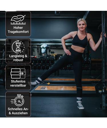 ROCSIX Adjustable Foot Loop Cable Trainer - Padded Gym Foot Cuffs for Cable Machines - Perfect for Kickback & Strength Training - Buy Online on GoSupps.com