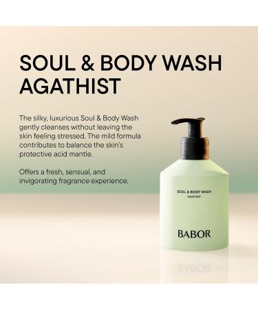 BABOR Soul & Body Wash Agathist Aroma Shower Gel for Dry and Sensitive Skin Nourishing and Refreshing Shower Gel with Vitamins Invigorating Fragrance with Hyaluronic Acid Vegan 250 ml - Buy Online on GoSupps.com