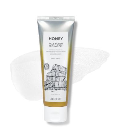 Face Polish Peeling Gel Honey 120ml | Gentle Exfoliating Korean Face Exfoliator for All Skin Types Sebum&Pore Care Face Scrub Dead Skin Remover for Moist & Mild