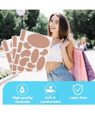 Moleskin Plasters for Feet 11 Sheets - Adhesive Flannel Moleskin Patches for Blister Relief | Thick Padding for Feet Heels Toes - Reduce Friction Pain | 121 Pieces - Buy Online on GoSupps.com