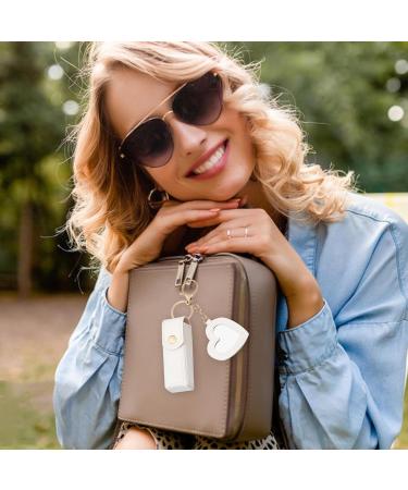 Lipstick case Travel kit Trendy PU leather lipstick organizer with a New Year's love pendant for lipstick and lip gloss white. See description. - Buy Online on GoSupps.com