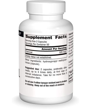 Source Naturals Charcoal - 100 Capsules, 100% Pure Activated Digestive Aid - Buy Online on GoSupps.com