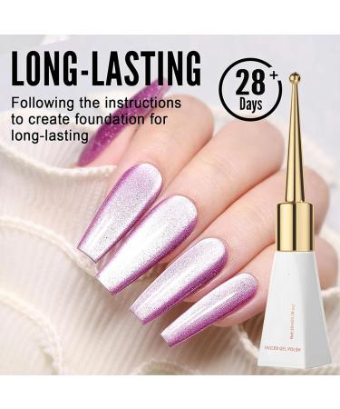 Jelly Cat Eye Gel Nail Polish Purple Glitter Crystal Gel Polish Purple Magnetic Nail Polish Soak Off UV/LED Holographic Gel Polish Sparkly Cat Eye Gel Polish for Nail Art Manicure Salon DIY at Home - Buy Online on GoSupps.com