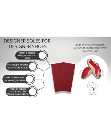 Save Your Sole - Vibram Sole Replacement & Repair Red Shoe Sole Protector for Louboutin Shoes for Women Shoe Protector with Anti Slip Shoe Grips (Red Bottom Protectors Full Size Rubber) - Buy Online on GoSupps.com