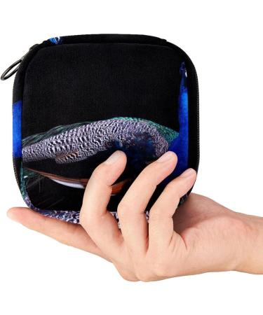 Peacock Design Sanitary Napkin Storage Bag - Portable Menstrual Pad Pouch for Women - Multicoloured - Buy Online on GoSupps.com
