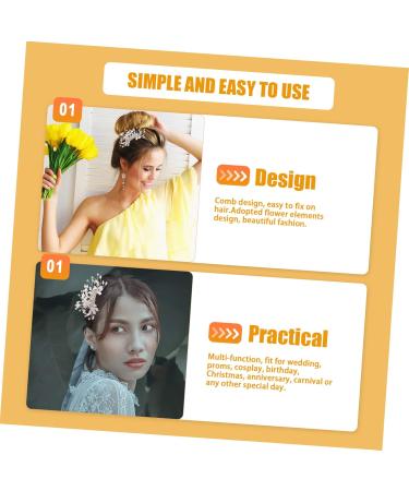 Didiseaon Bridal Hair Comb Hair Comb Bridal Side Comb Hair Jewels for Women Wedding Headpiece Floral Decorations Hair Accessories for Women Wedding Tiara Alloy Hair up Bride Leaf - Buy Online on GoSupps.com