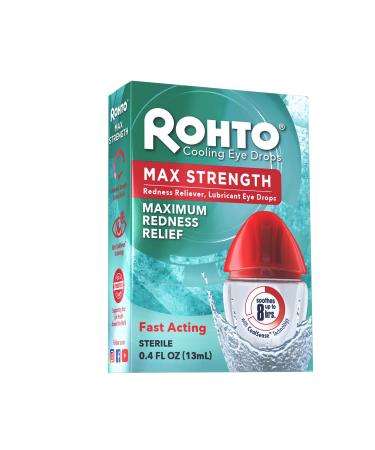 Rohto Cooling Eye Drops Max Strength Redness Relief 0.4 fl oz (13 ml)