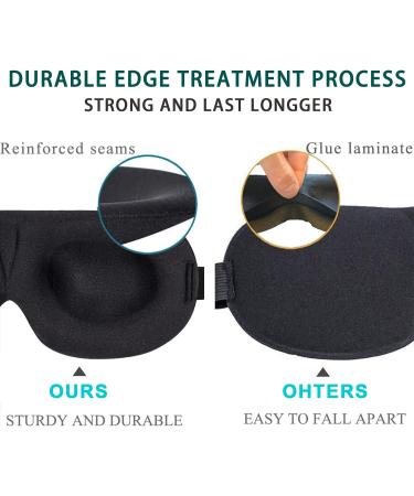 3D Night Sleep Mask for Back and Side Sleeper | 100% Light Block Out | Ultra Light Travel Eye Cover in Black - Buy Online on GoSupps.com