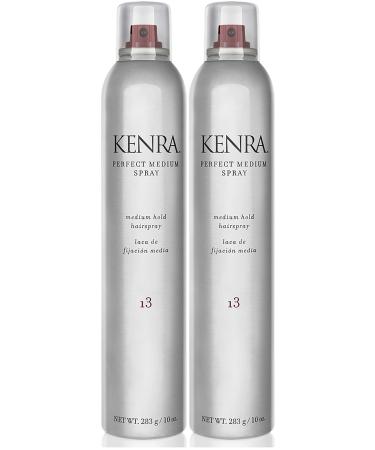 Kenra Perfect Medium Spray 13 | Provides Styling Control Without Stiffness | Medium Hold | Fast-Drying Formulation | High Shine Finish | All Hair Types 10 Ounce (Pack of 2) 50% VOC
