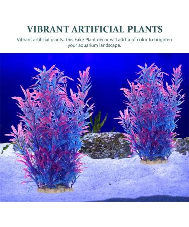 Ipetboom Terrarium Tank Plants 2pcs Aquarium Landscaping Plastic Plants Fish Tank Landscape Ornaments Fake Aquarium Plant Root Dark Blue - Buy Online on GoSupps.com