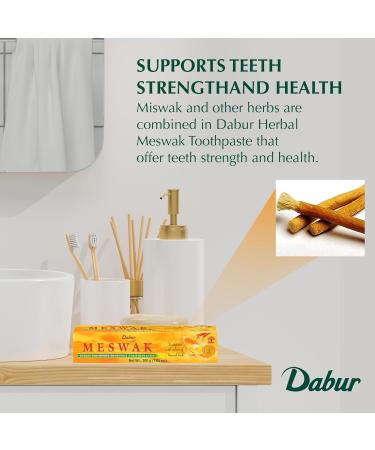 Dabur Fluoride Free Toothpaste Sensitive Toothpaste with Miswak for Gum Health Enamel Protection & Tartar Remover for Teeth Plaque Remover Gums & Freshens Breath (Pack of 3) - Buy Online on GoSupps.com