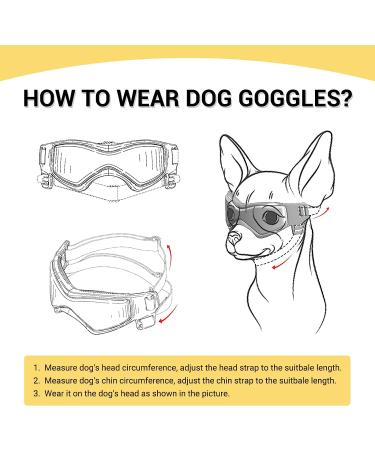 Petleso Small Breed Dog Goggles | UV Protection Sunglasses for Small Dogs | Outdoor Eyewear for Driving and Riding | Small Black - Buy Online on GoSupps.com