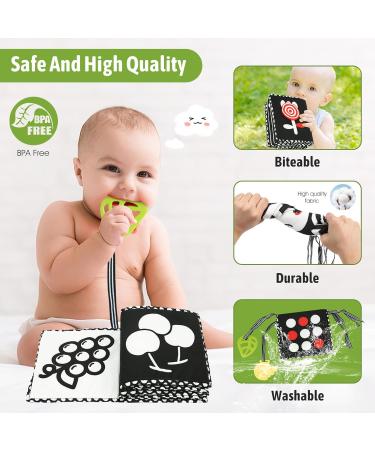 Yogingo Black Contrast Book Baby Toy | Black & White Learning Cards for Newborns | Ideal Gift for Toddlers (0-12 Months) - Buy Online on GoSupps.com