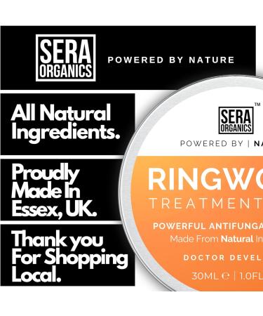 Ringworm Antifungal Cream | Ringworm Cream - Made with Powerful Natural Formula - Extra Strength Fast Relief Made in The UK (30g) by Sera Organics - Buy Online on GoSupps.com