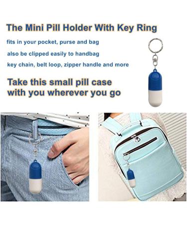 2 Pack Portable Mini Pill Case Keychain - Travel-Friendly Vitamin & Medicine Holder for Camping & First Aid - Buy Online on GoSupps.com