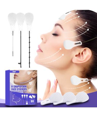 Oh K! Face Lift Tape Invisible 60 Pack Invisible Face Lifting Sticker Waterproof Face Lift Tapes and Bands Instant Face Lifter Tape for Hiding Facial Wrinkles and Double Chinm Lift Sagging Skin