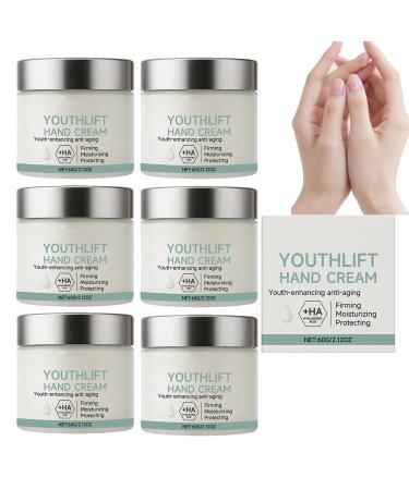 WRANBAO Youthlift Hand Cream for Dry Hands Non-Greasy Moisturizing Lotion Anti-Aging Hand Lotion with Hyaluronic Acid Nourishing and Repairing Care for Dry Hands (6 pcs)