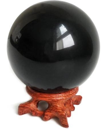 Mina Heal 100mm Obsidian Crystal Ball - Feng Shui Meditation Healing Divination Sphere & Home Decor - Buy Online on GoSupps.com
