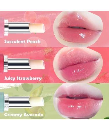 Color Changing Lipstick Set - 2 Pcs Peach & Strawberry Avocado PH Mood Lip Balm | Long Lasting Magic Lip Care Gift for Women - Buy Online on GoSupps.com