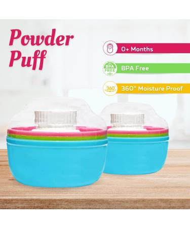 Portable Baby Powder Puff with Holder Container for Baby Face and Body - Blue - Buy Online on GoSupps.com