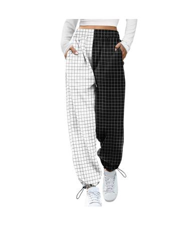 Parachute Pants Y2K Women Cargo Pants Baggy Cargohose Track Pants Streetwear Vintage Jeans Pants 90s E-Girl Streetwear Cargo Pants Y2K Sports Pants Lang 01-Weiß XL