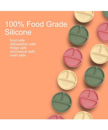 LittlePanda Silicone Baby Plates with Suction | 100% Silicone Divided Plates for Kids | Baby Led Weaning Supplies | Microwave & Dishwasher Safe Toddler Plates | 3 Pack - Buy Online on GoSupps.com