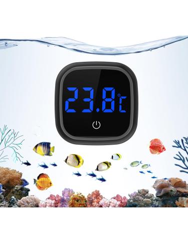Ankilo aquarium thermometer aquarient thermometer digital with touch screen LED wireless temperature meter marine thermometer digital water thermometer for fresh water sea water reptiles black 1 deep black