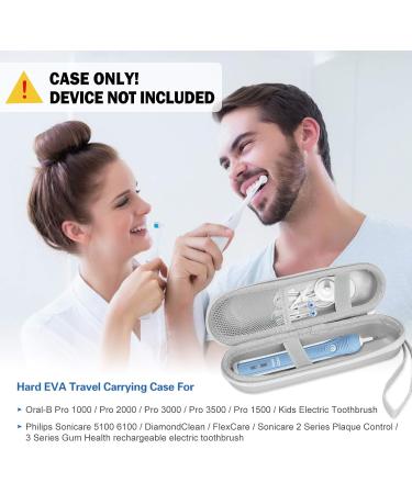 ProCase Hard Shell Travel Case for Oral-B & Philips Electric Toothbrush - Durable EVA Holder Portable Travel Box Silver - Buy Online on GoSupps.com