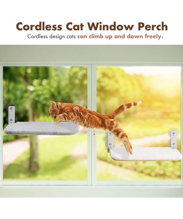 Durable Cat Window Perch Hammock Seat - Reversible Mat, Foldable Bed for Indoor Cats - All-Season Sunbathing Spot - Holds Up to 40 lbs - Beige - Buy Online on GoSupps.com