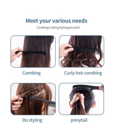 10PCS Hair Styling Comb Sets with Topsy Tail Tool, Clips, and 400PCS Elastic Bands for Women - Black - Buy Online on GoSupps.com