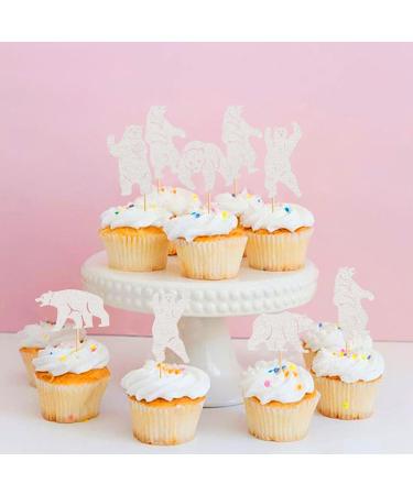 Cyodoos 24Pcs Polar Bear Cupcake Toppers for Birthday Wedding Party Baby Shower Sea Bear Cupcake Picks Winter Party Themed Party Decoration Supplies white White 2 - Buy Online on GoSupps.com