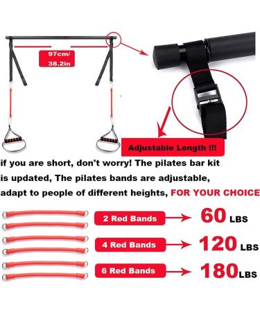 Buy Professional Pilates Bar Kit - 6 Resistance Tapes Foot Loop for Yoga & Strength Training | 180 lbs Capacity - Buy Online on GoSupps.com