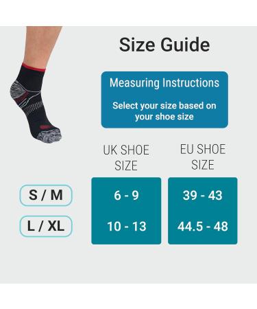 Compression Ankle Socks for Sprained Ankle Support - 360 Relief | Reduce Arch Pain, Plantar Fasciitis, Swelling | Perfect for Travel, Flight, Heel Spurs, Pregnancy | S/M Red/Black with Mesh Laundry Bag - Buy Online on GoSupps.com