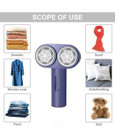 Portable Fabric Shaver & Lint Remover - Rechargeable Electric Clothes Shaver with 6 Blades - Dual-Speed Purple Fabric & Furniture Cleaner - Buy Online on GoSupps.com