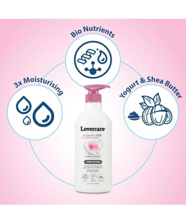 Lovercare Goat Milk Body Lotion Cherry Blossom 27.05oz - Hydrating Lotion for Dry Skin - Buy Internationally - Buy Online on GoSupps.com