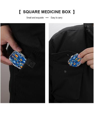 Shop Tropical Fishes Print Pill Box - 2 Compartment Medicine Organizer Portable Decorative Metal Case for Pocket or Purse | International Shipping - Buy Online on GoSupps.com