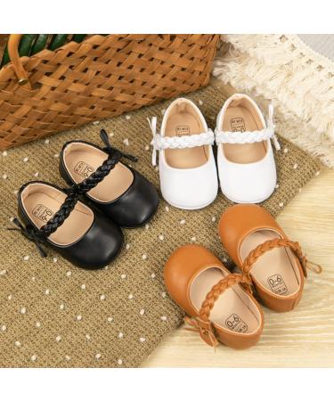 CENCIRILY Baby Girl Mary Jane Shoes | Anti-Slip First Walking Soft Sole Flats | Princess Wedding Dress Shoes for 12-18 Months | Black - Buy Online on GoSupps.com
