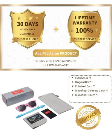 Pro Acme Polarized Baby Sunglasses | 0-24 Months | Pink Green Frame | Grey Lens - Buy Online on GoSupps.com