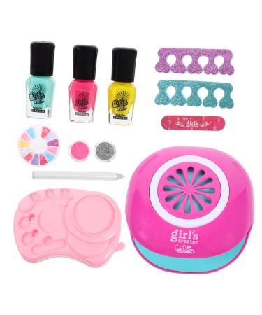 FRCOLOR 1 Set Nail Art Set Toy Kids Nail Polish Kids Playsets Nail Art Decoration Toys for Little Girls Nail Dryer Nail Decorations for Nail Art Child Pink Plastic Decorate Manicure