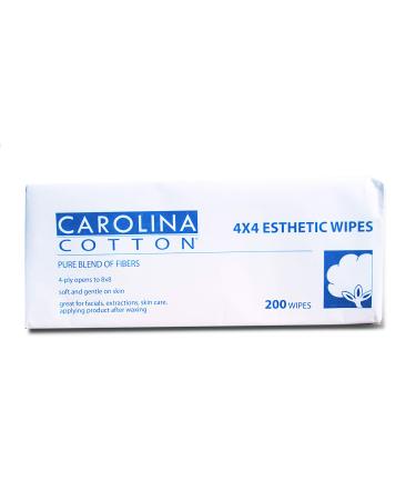 Carolina Cotton Carolina cotton 4x4 esthetic wipes 200 ct