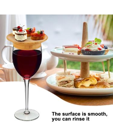karelwui Wine Glass Lid Coaster Bamboo Accessory Charcuterie Board Topper Coasters Set of 1/2/6 Snack Holder Decoration for 1pc - Buy Online on GoSupps.com