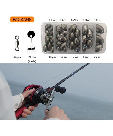 TaoTaoChong Egg Fishing Sinkers Weights Assortment - Lead Oval Shape Bass Casting Worm Bullet Tackle for Saltwater & Freshwater Fishing - Buy Online on GoSupps.com