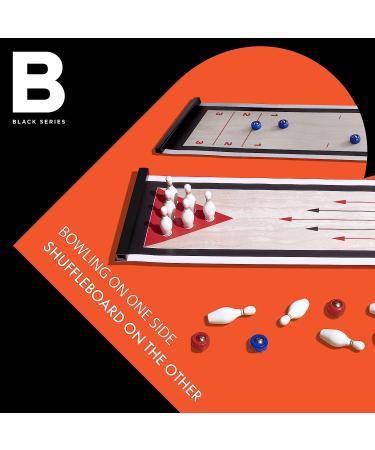 BLACK SERIES Tabletop Shuffleboard and Bowling 2 in 1 Set - Roll-Up Game Board - Buy Online on GoSupps.com