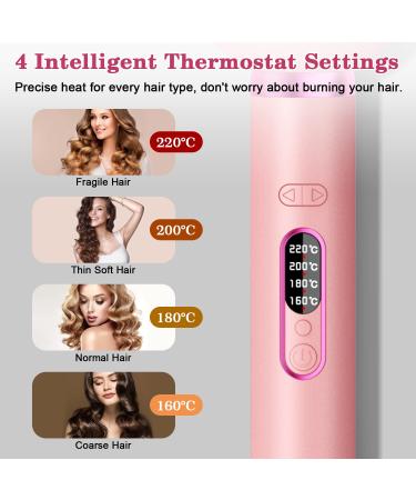 Sindax Automatic Curling Iron - 1 Inch Professional Ionic Curling Wand with 4 Adjustable Temps Dual Voltage Anti-Scald Design - Perfect for All Ages - Shop Now - Buy Online on GoSupps.com