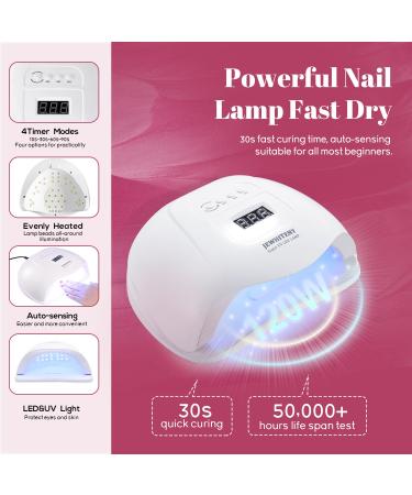 JEWHITENY 43PCS Gel Nail Polish Kit with 120W LED Nail Lamp - 40 Colors Manicure Tools Set - All-In-One Nail Gel Kit - Buy Online on GoSupps.com