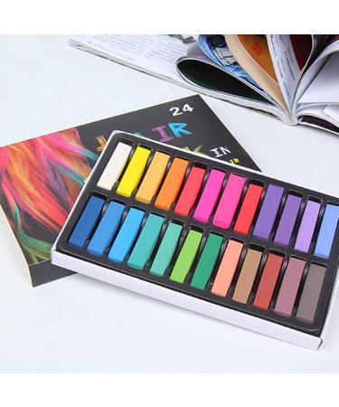 CHSEEO 24 Colors Washable Hair Chalk for Kids - Non-Toxic Pink Blue White Black & More - Perfect for Teens & Cosplay - Buy Online on GoSupps.com