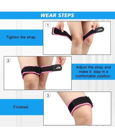 Supregear IT Band Strap - Iliotibial Band Syndrome Brace for Knee Thigh & Hip | Adjustable Compression Wrap Support for Running & Exercise - Pink - Buy Online on GoSupps.com
